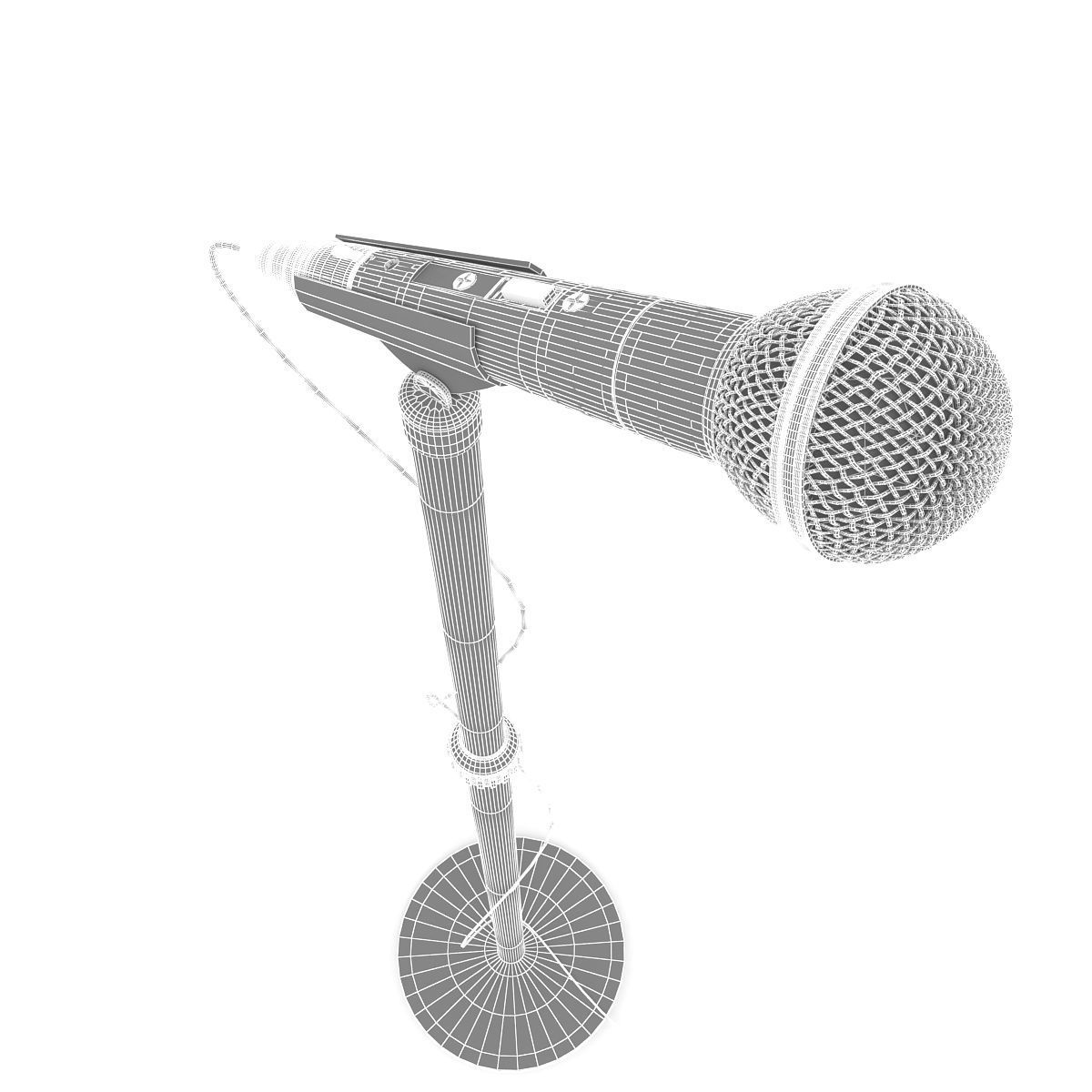 Microphone with Stand 3D model_6