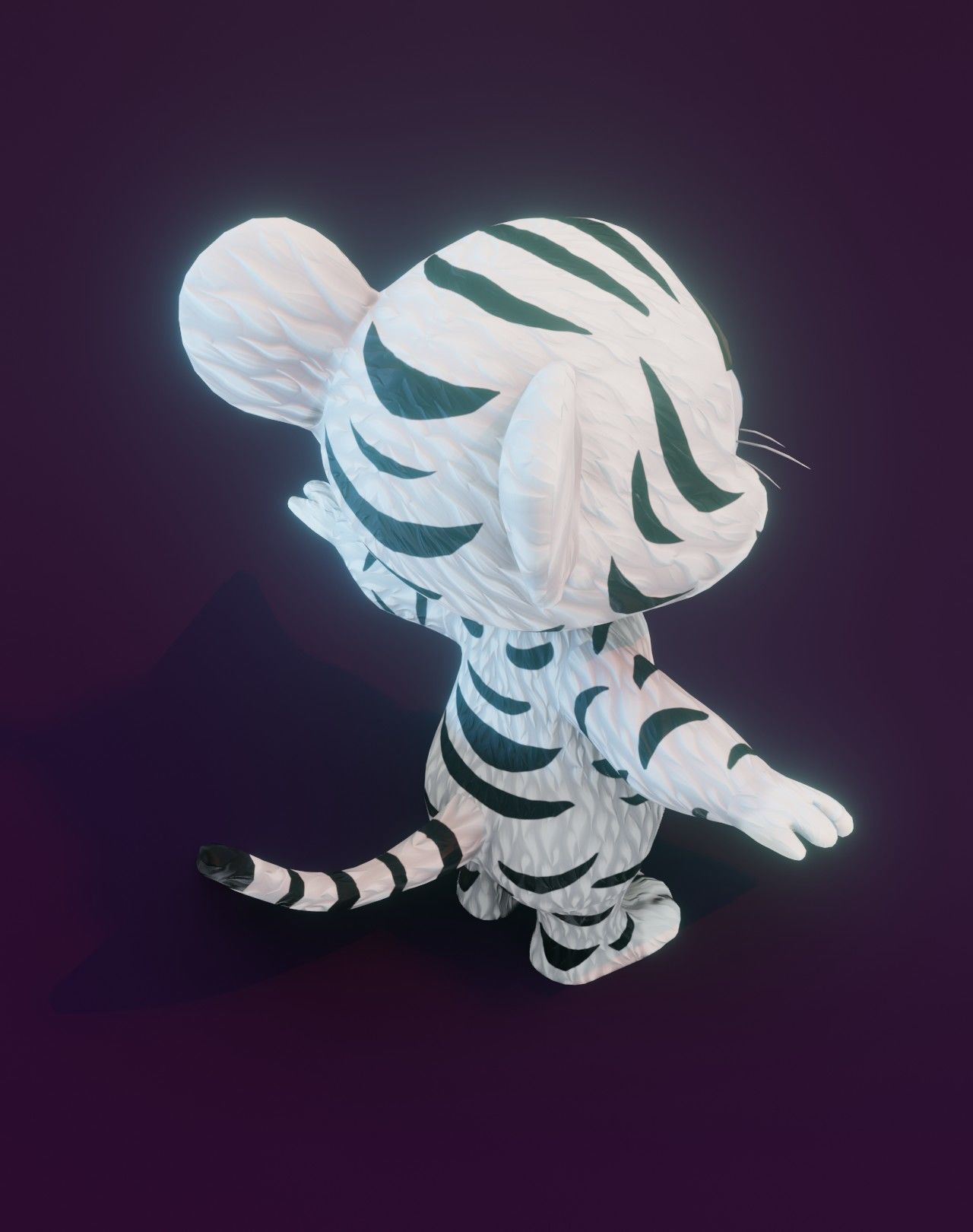 Cartoon White Tiger Rigged 3D Model Low-poly 3D model_14