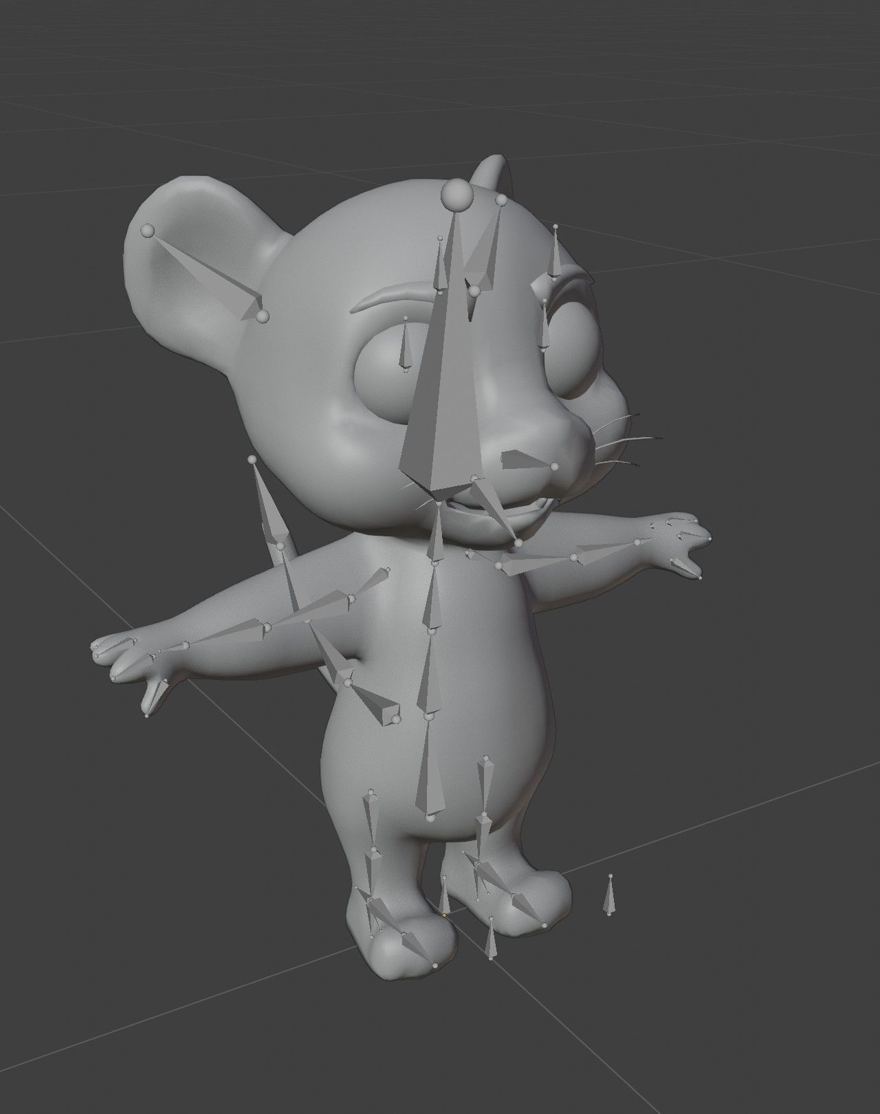 Cartoon White Tiger Rigged 3D Model Low-poly 3D model_3