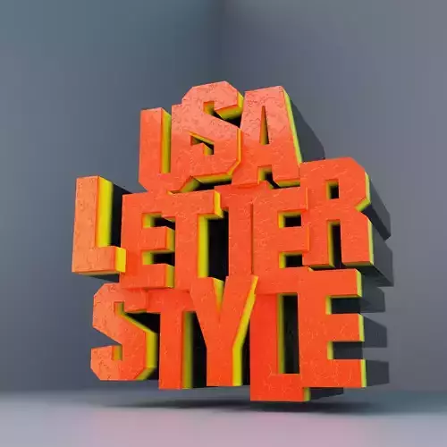 3D Low-poly Letters USA style