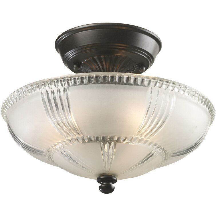 Albreda Light Simple Bowl Semi Flush Mount 3D model_2