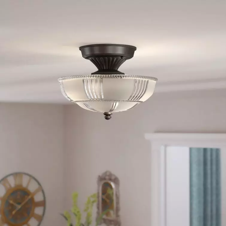 Albreda Light Simple Bowl Semi Flush Mount 3D model_0