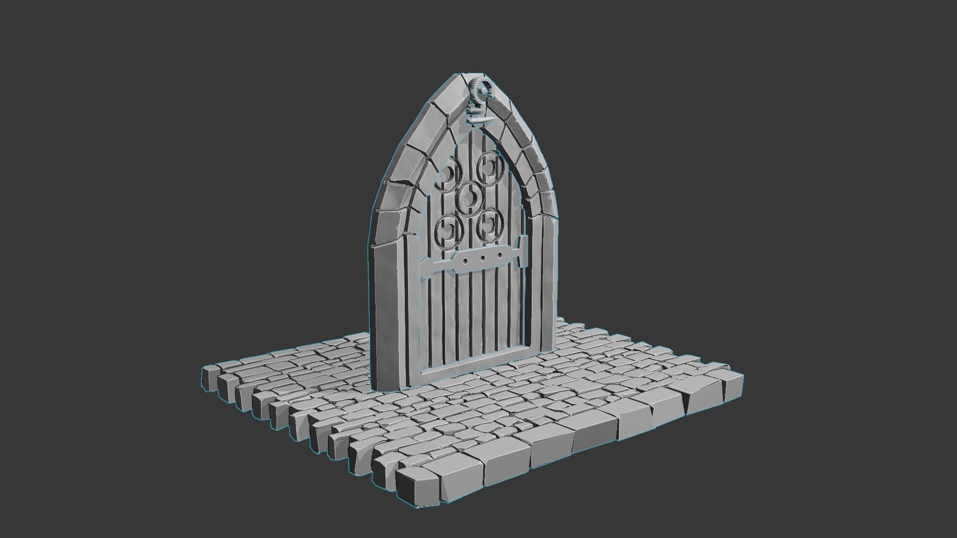 Dead cells door Low-poly 3D model_10