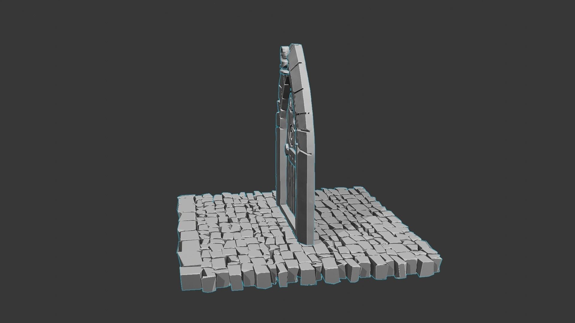 Dead cells door Low-poly 3D model_4