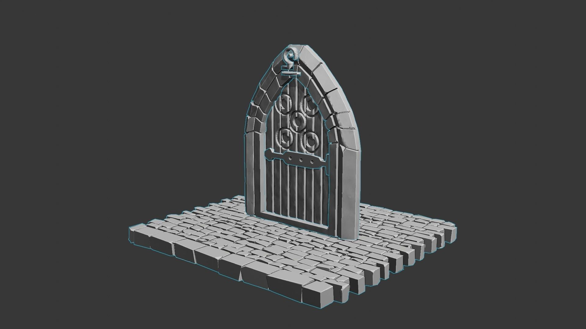 Dead cells door Low-poly 3D model_3