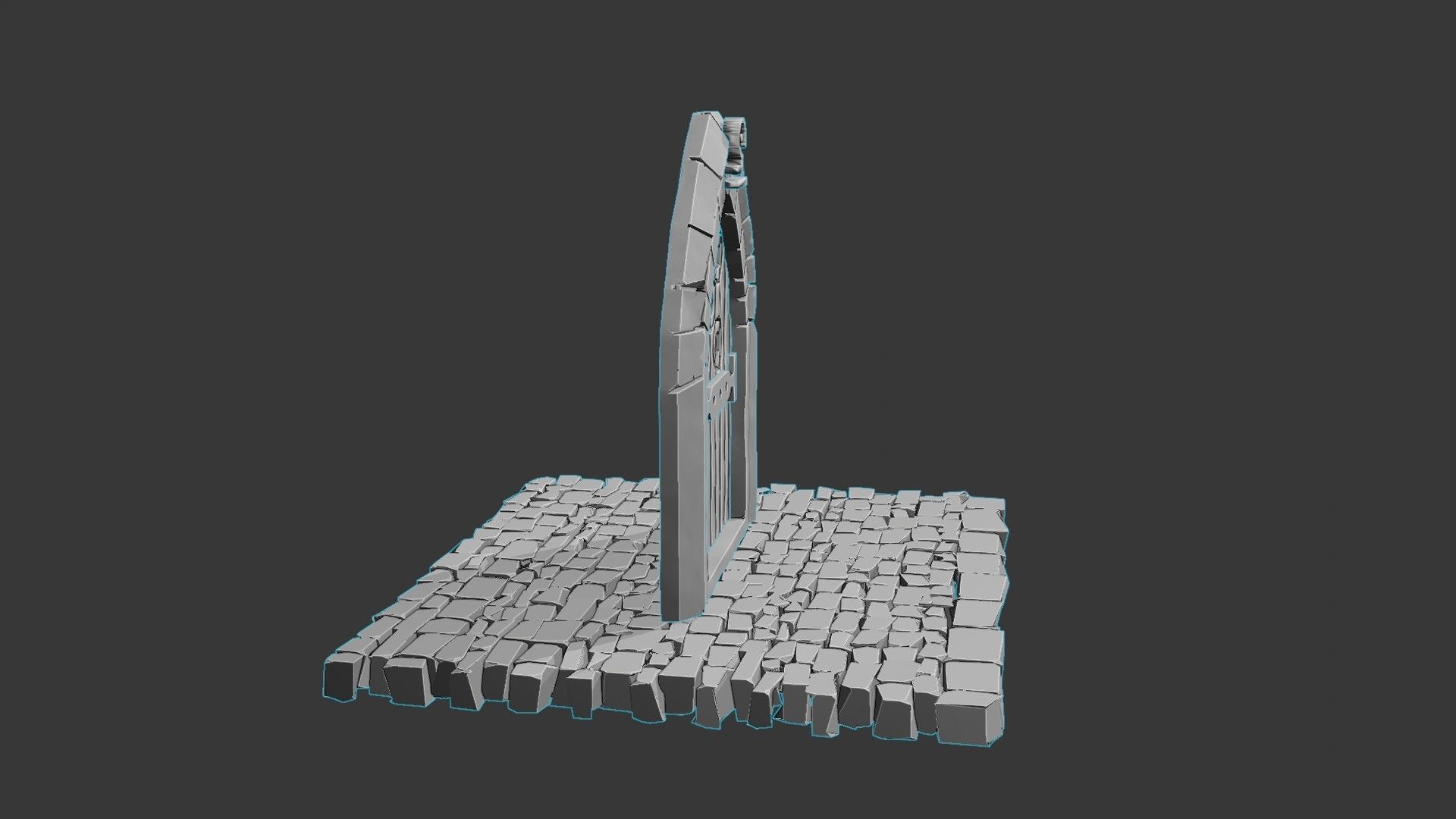 Dead cells door Low-poly 3D model_9