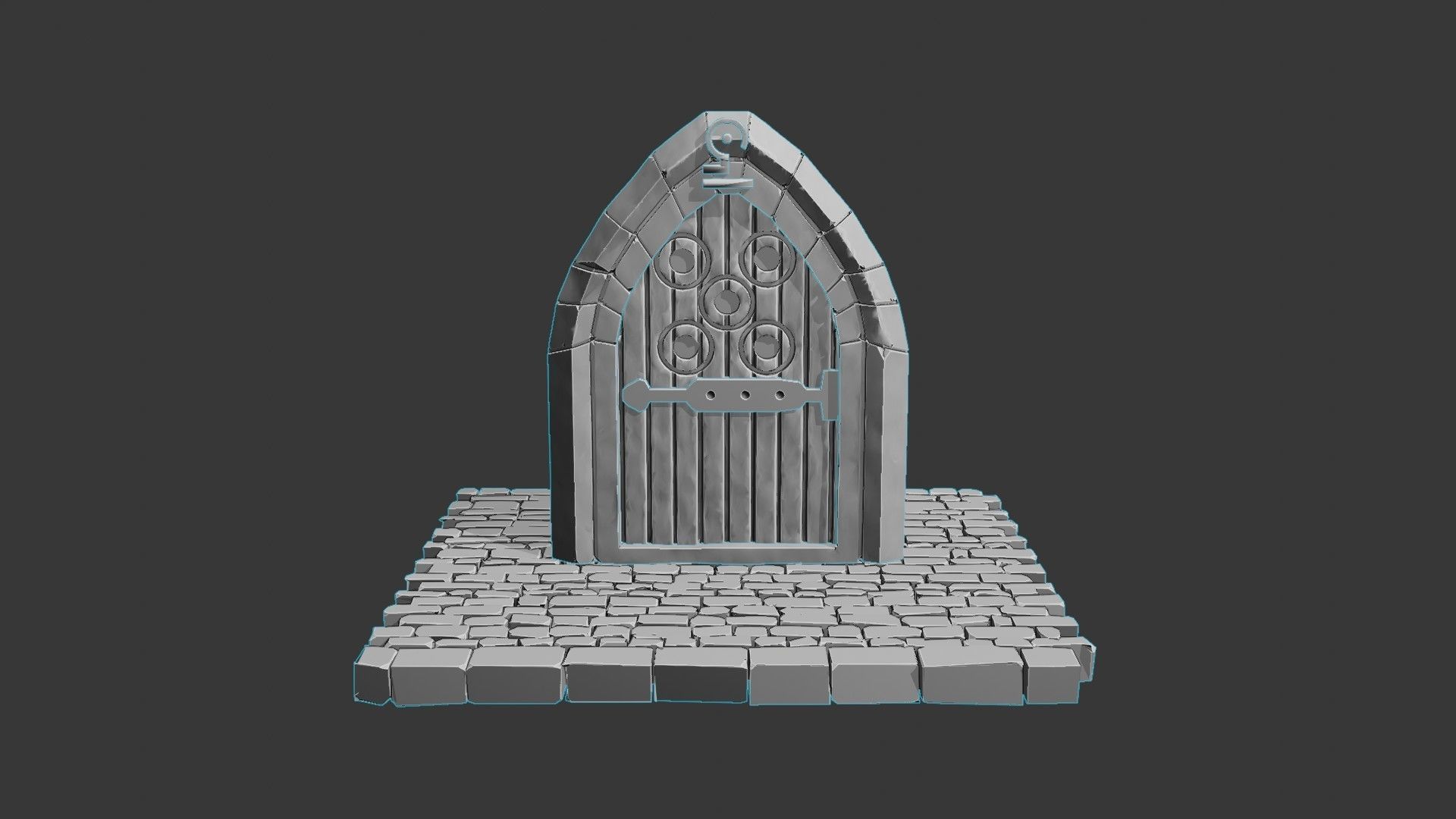 Dead cells door Low-poly 3D model_2