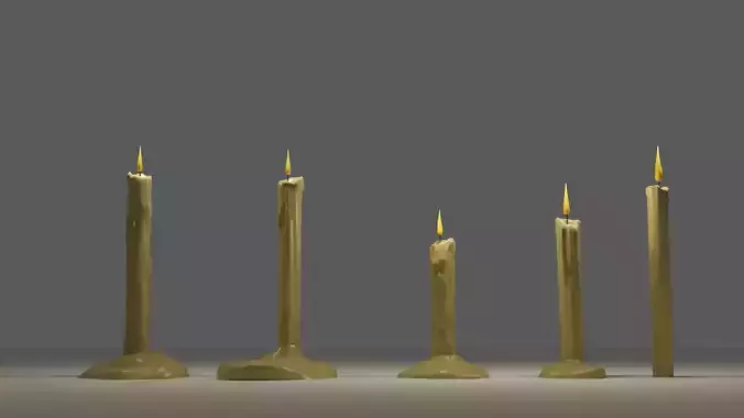 Candles Pack Low-poly 3D model