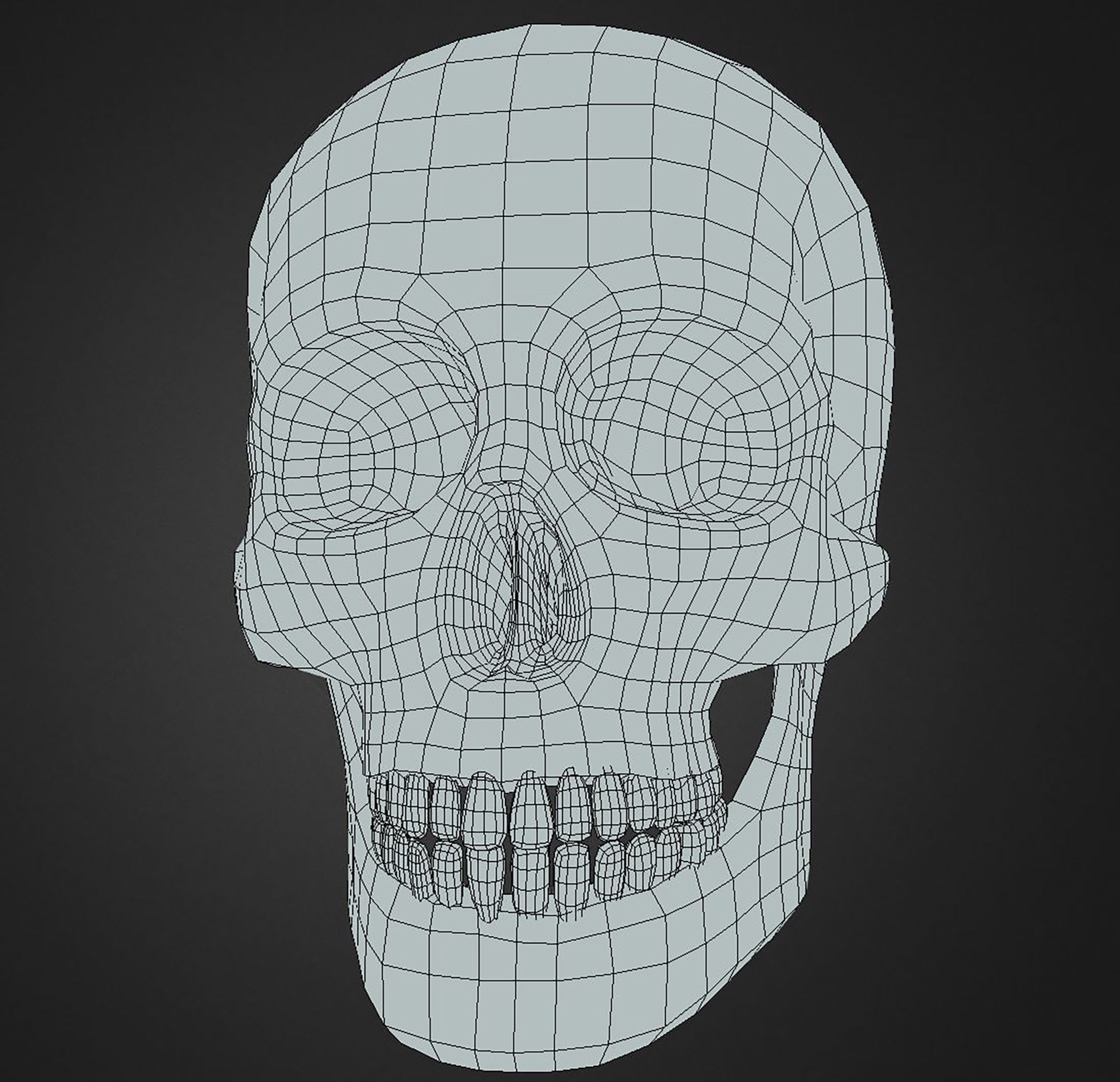 PBR Game Ready Skull human Low-poly 3D model_5