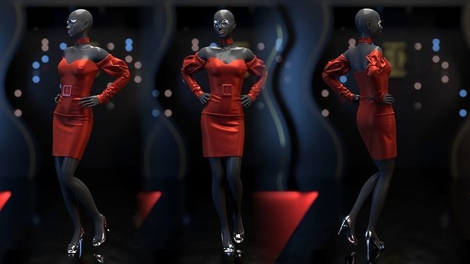Evening Dress in 3DS Max - Marvelous Designer and clo3d No - 8 3D model