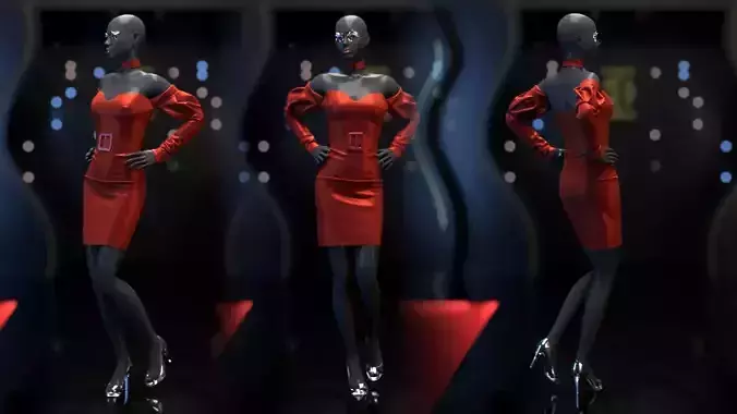 Evening Dress in 3DS Max - Marvelous Designer and clo3d No - 8