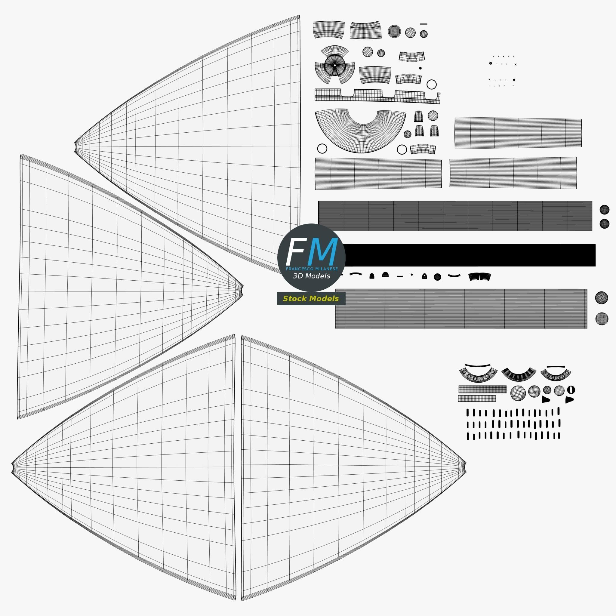Softbox lamp on tripod 3D model_12