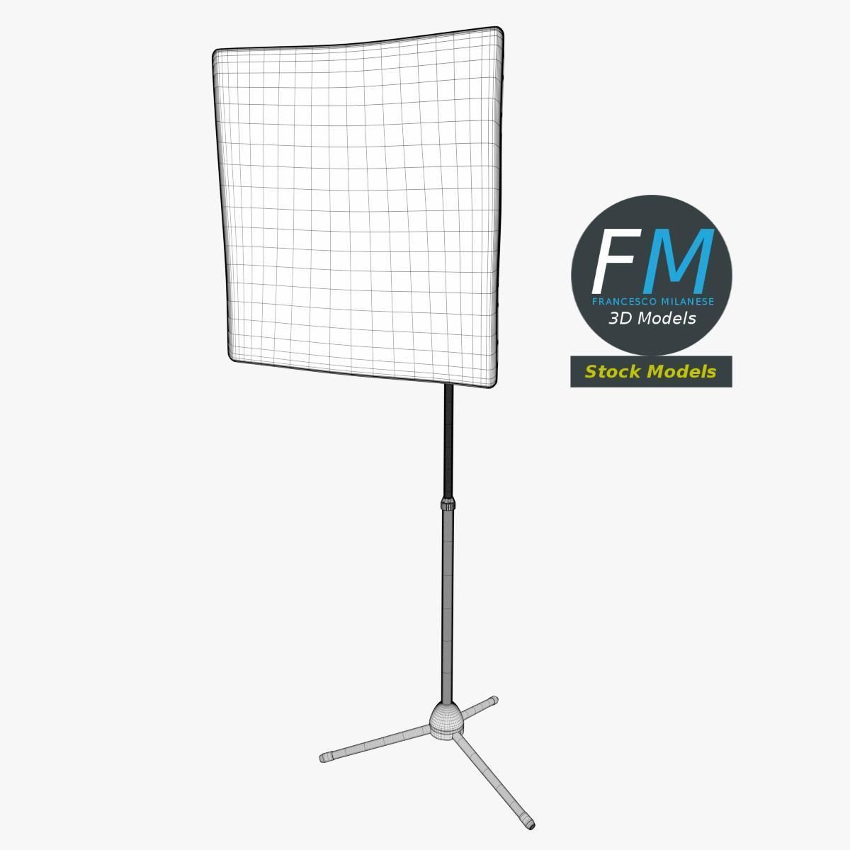 Softbox lamp on tripod 3D model_7
