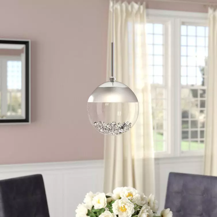 Dalila 1 - Light Single Globe LED Pendant with Crystal Accents Free 3D model