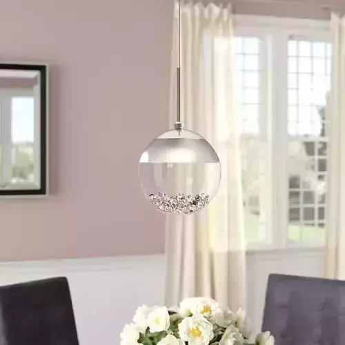 Dalila 1 - Light Single Globe LED Pendant with Crystal Accents Free 3D model