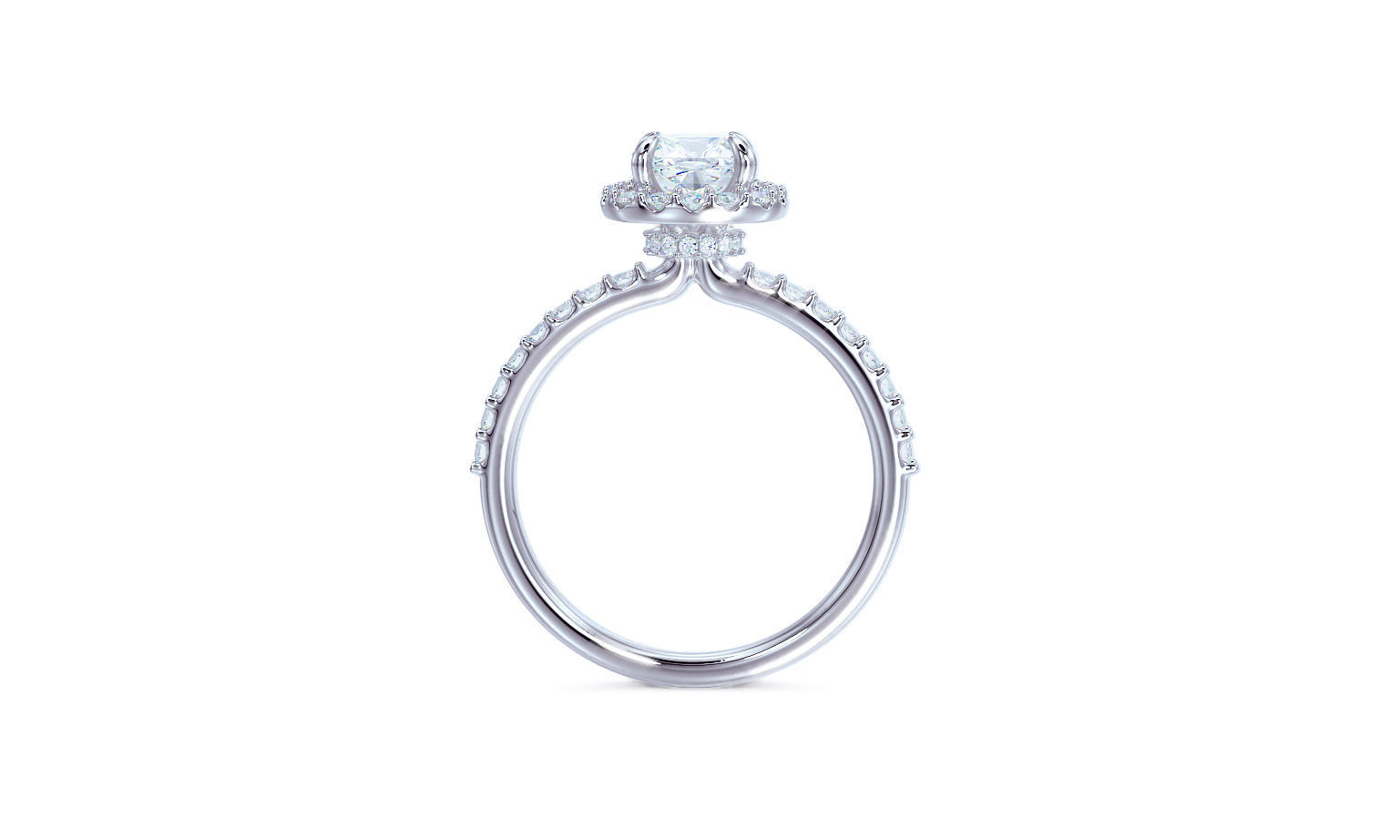 gold engagement ring 6x6mm cushion square diamond  3D print model_8