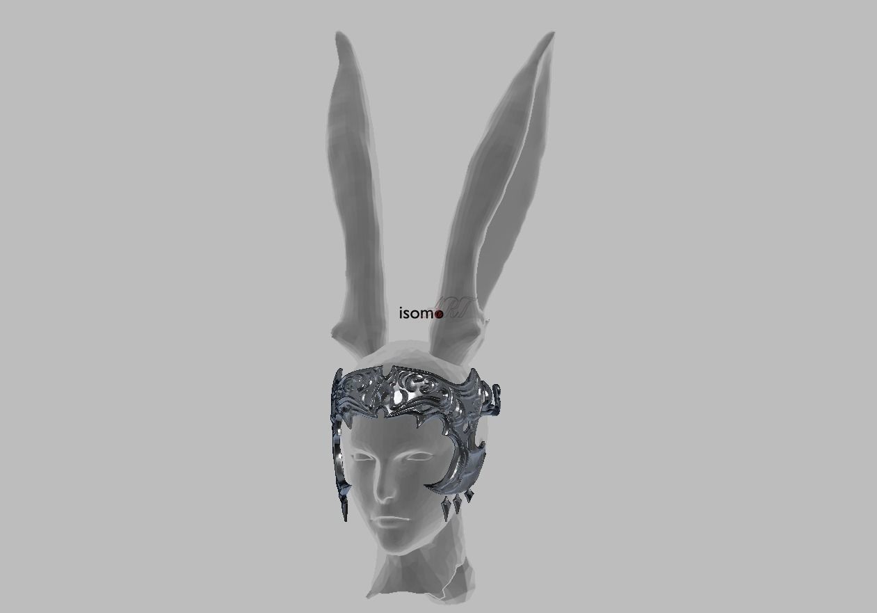 Male Viera Cosplay Headpiece - FFXIV - Game by SquareEnix 3D print model_8