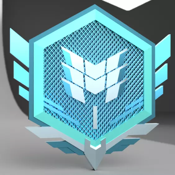 Call Of Duty mobile Pro Rank 1 emblem  3D model_0