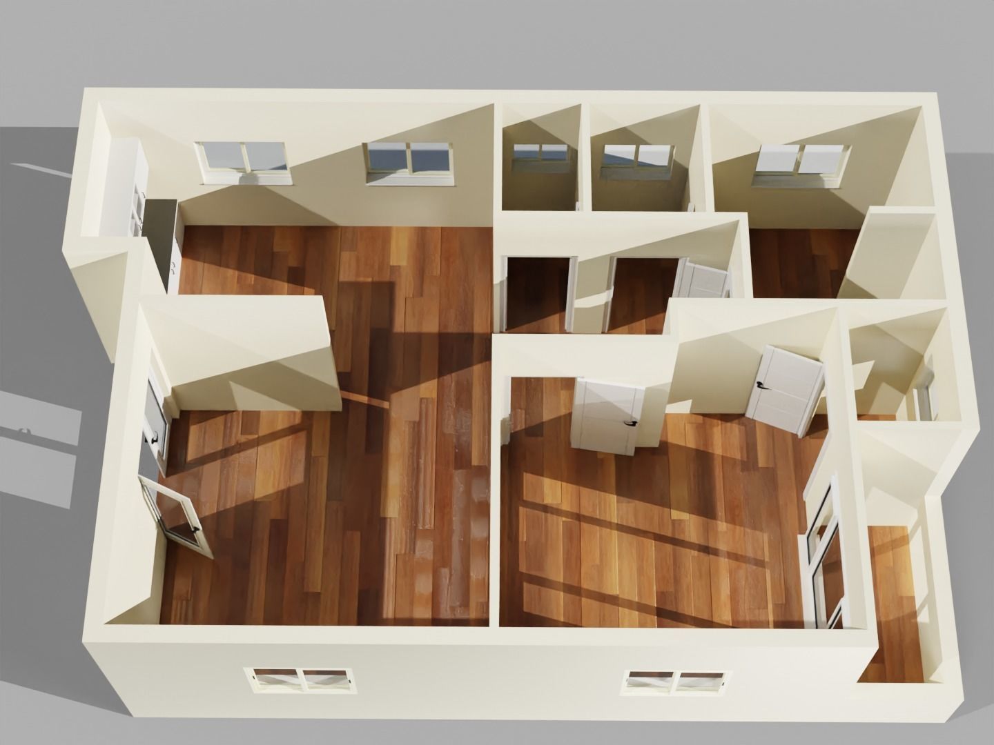 Architectural Building Floor Plan Low-poly 3D model_7
