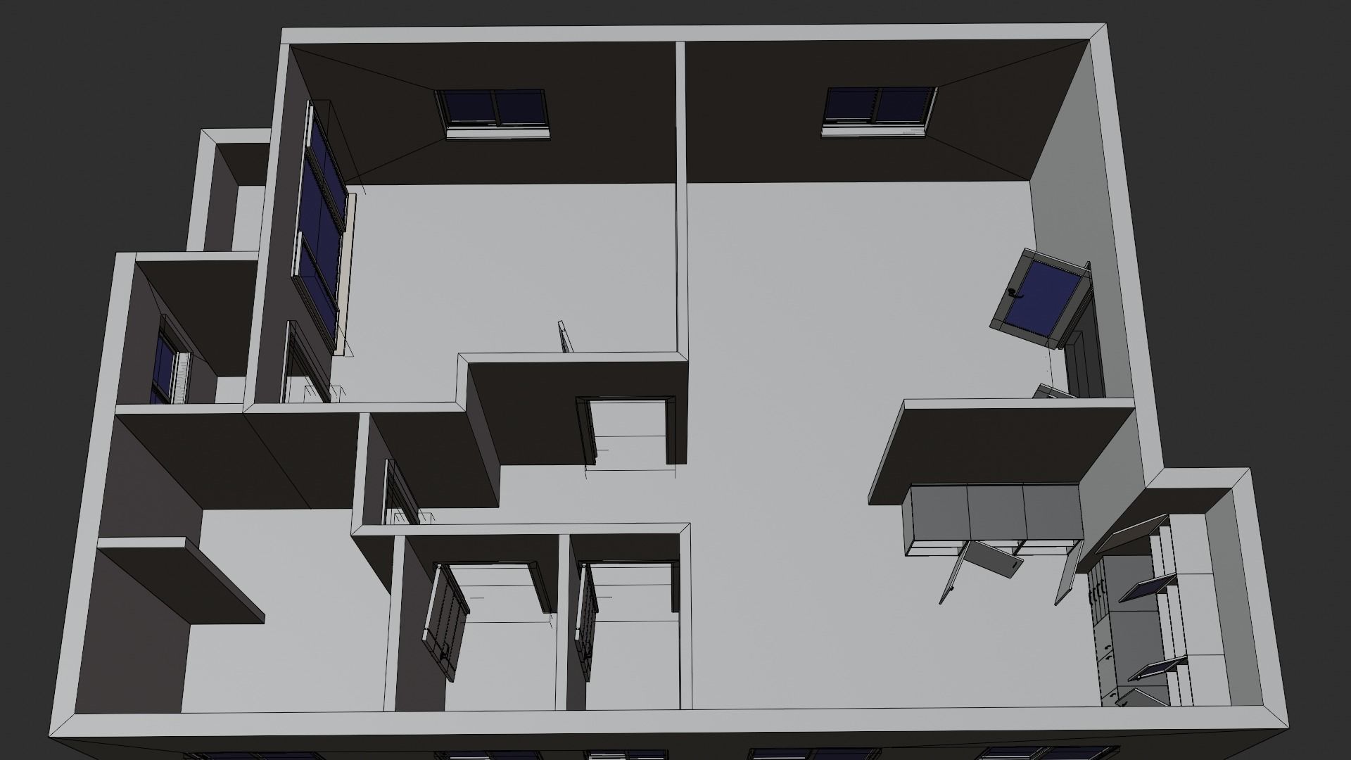 Architectural Building Floor Plan Low-poly 3D model_12