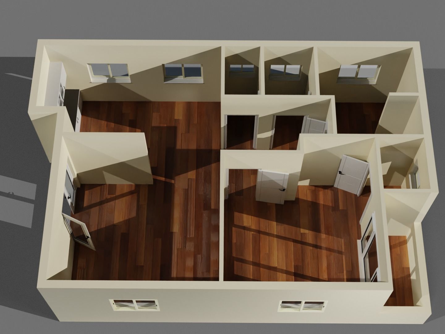 Architectural Building Floor Plan Low-poly 3D model_8