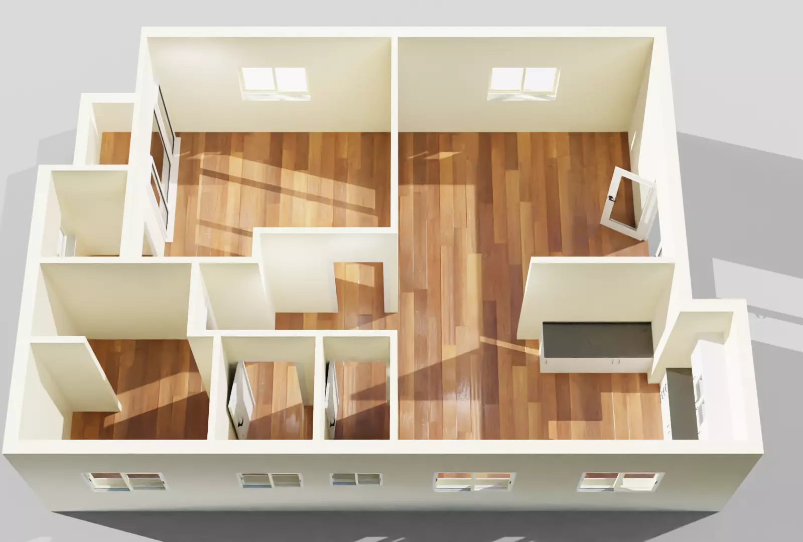 Architectural Building Floor Plan Low-poly 3D model_0