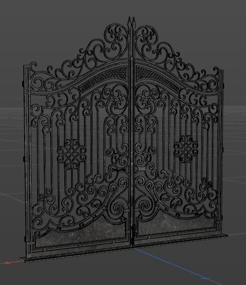 Wrought Iron Gate Free 3D model_3
