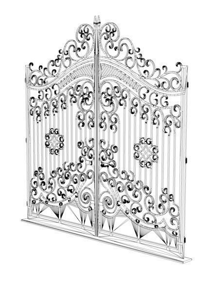 Wrought Iron Gate Free 3D model_1