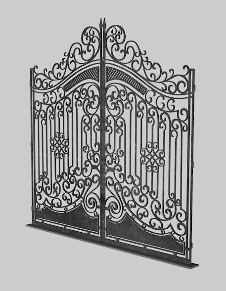 Wrought Iron Gate Free 3D model_0