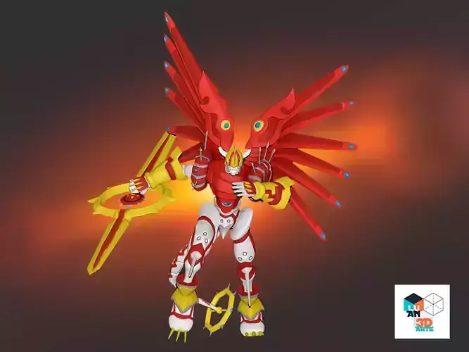 ShineGreymon dragon with wings