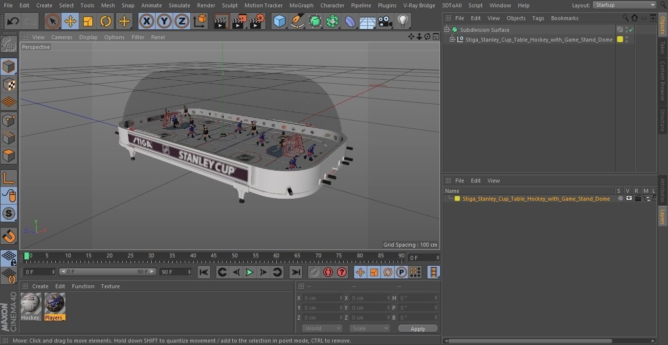 Stiga Stanley Cup Table Hockey with Game Stand Dome 3D model_36