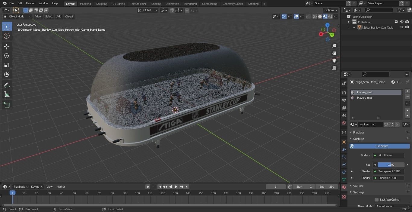 Stiga Stanley Cup Table Hockey with Game Stand Dome 3D model_34