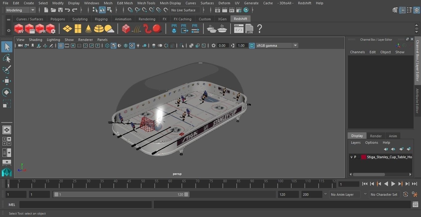 Stiga Stanley Cup Table Hockey with Game Stand Dome 3D model_37