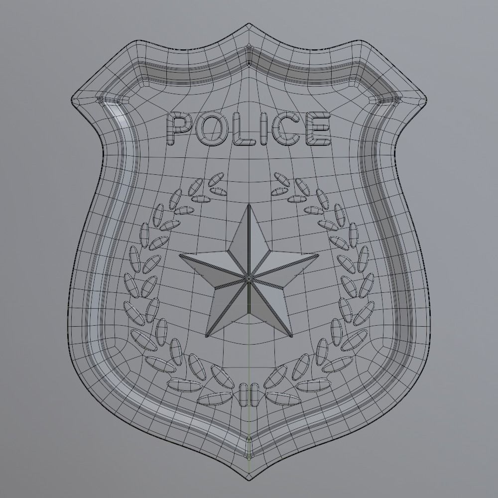 Police Badge -render and 3D printing 3D model_1
