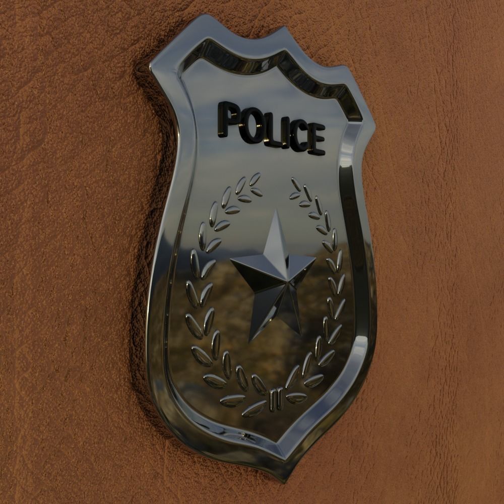 Police Badge -render and 3D printing 3D model_2