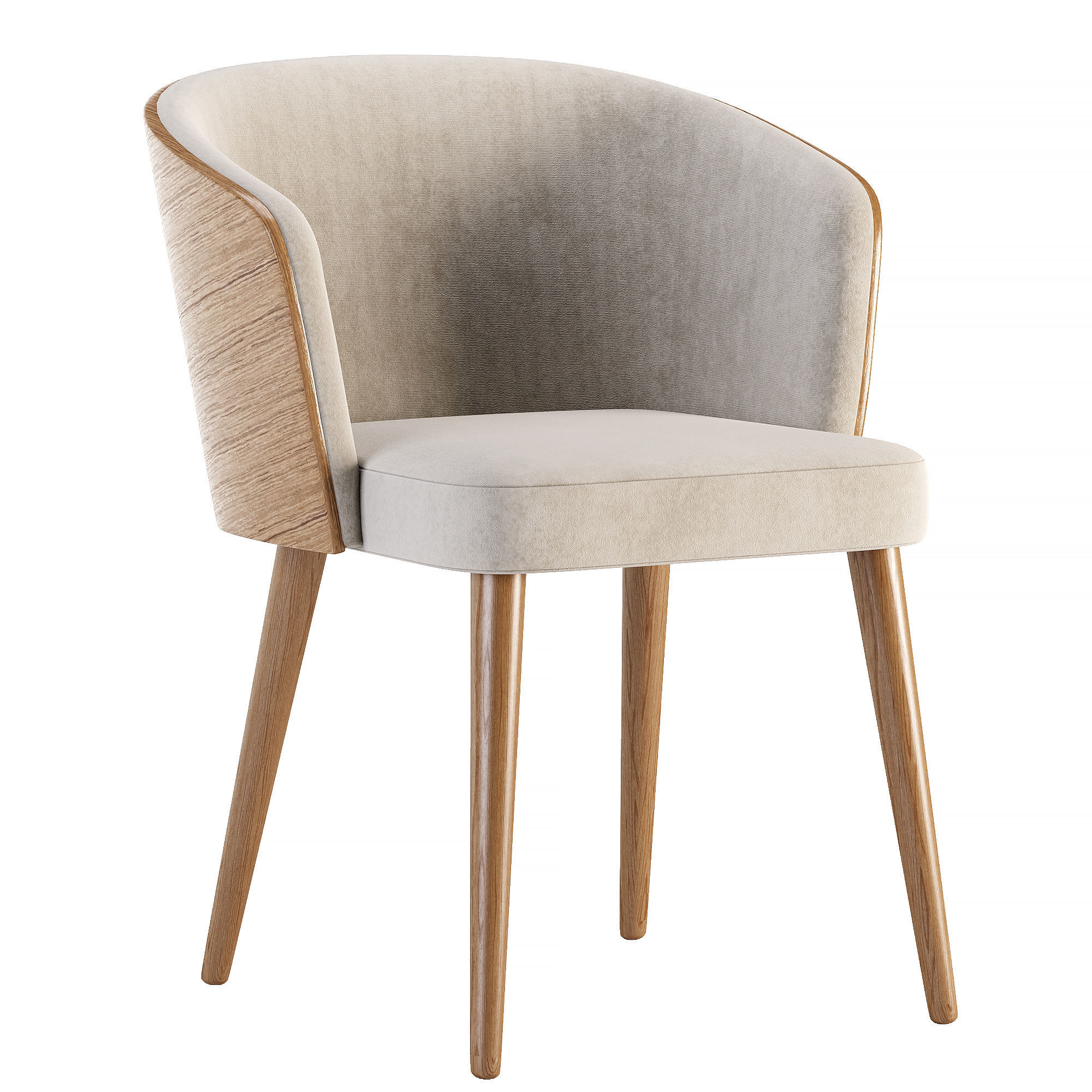 Dining chair Low-poly 3D model_1