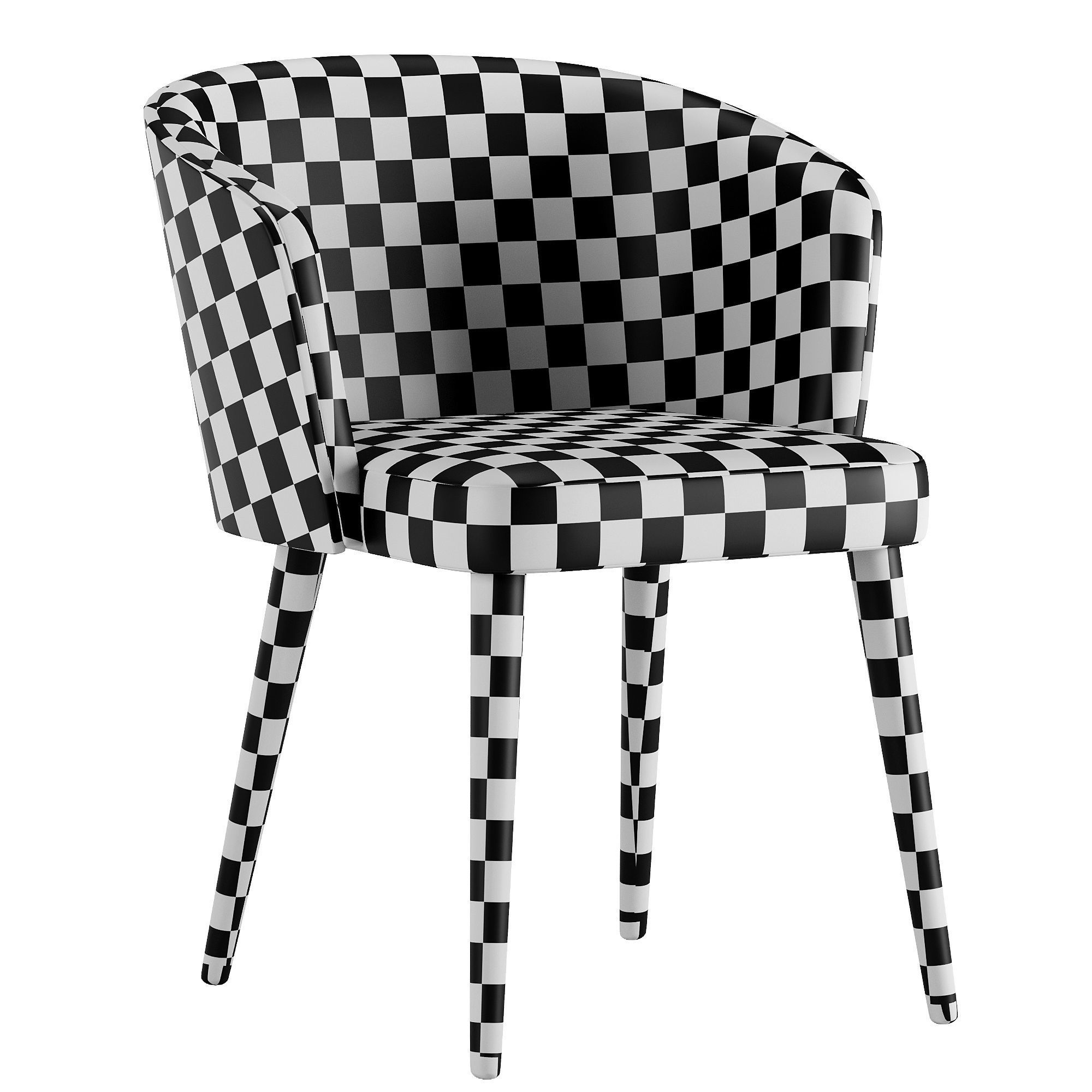 Dining chair Low-poly 3D model_3