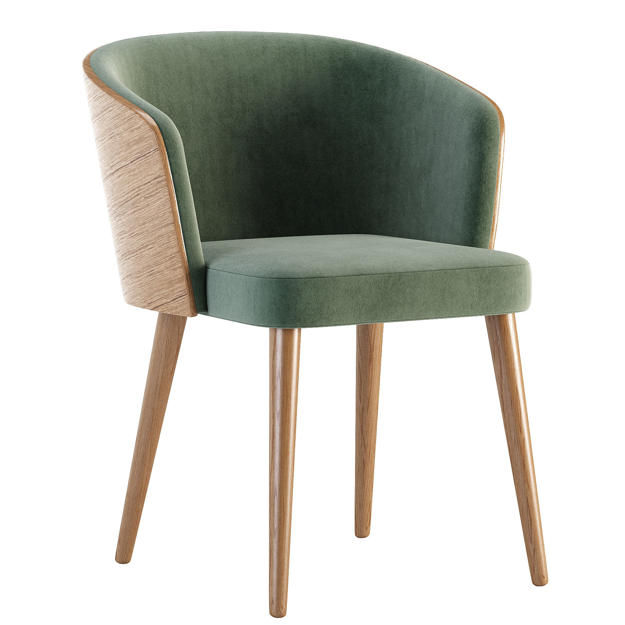 Dining chair Low-poly 3D model_2