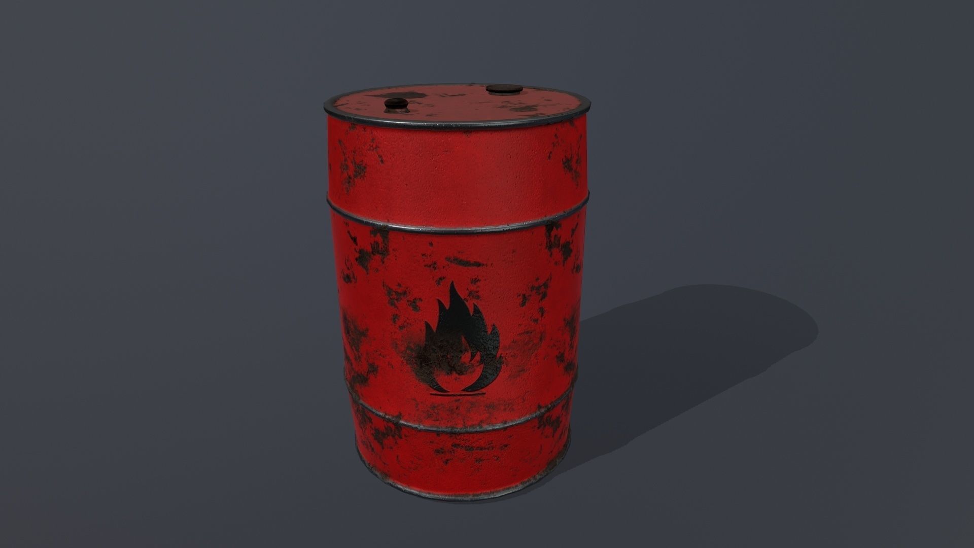 Barrel Set Low-poly 3D model_2