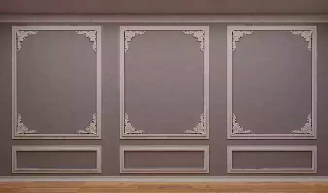 Classic Interior Wall Decoration 3D model