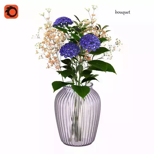 Bouquet 1 hydrangeas in vase