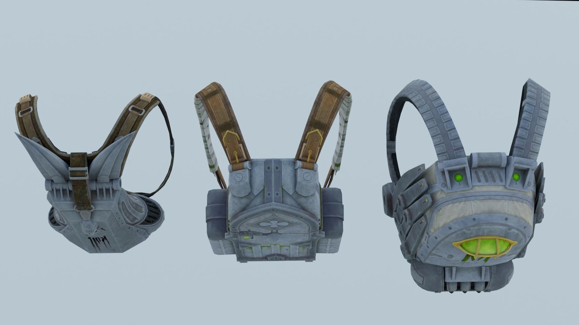 Bag 3x Biometal backpack 3D model_3