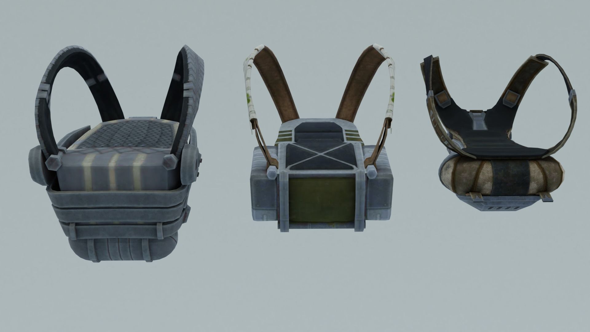 Bag 3x Biometal backpack 3D model_5