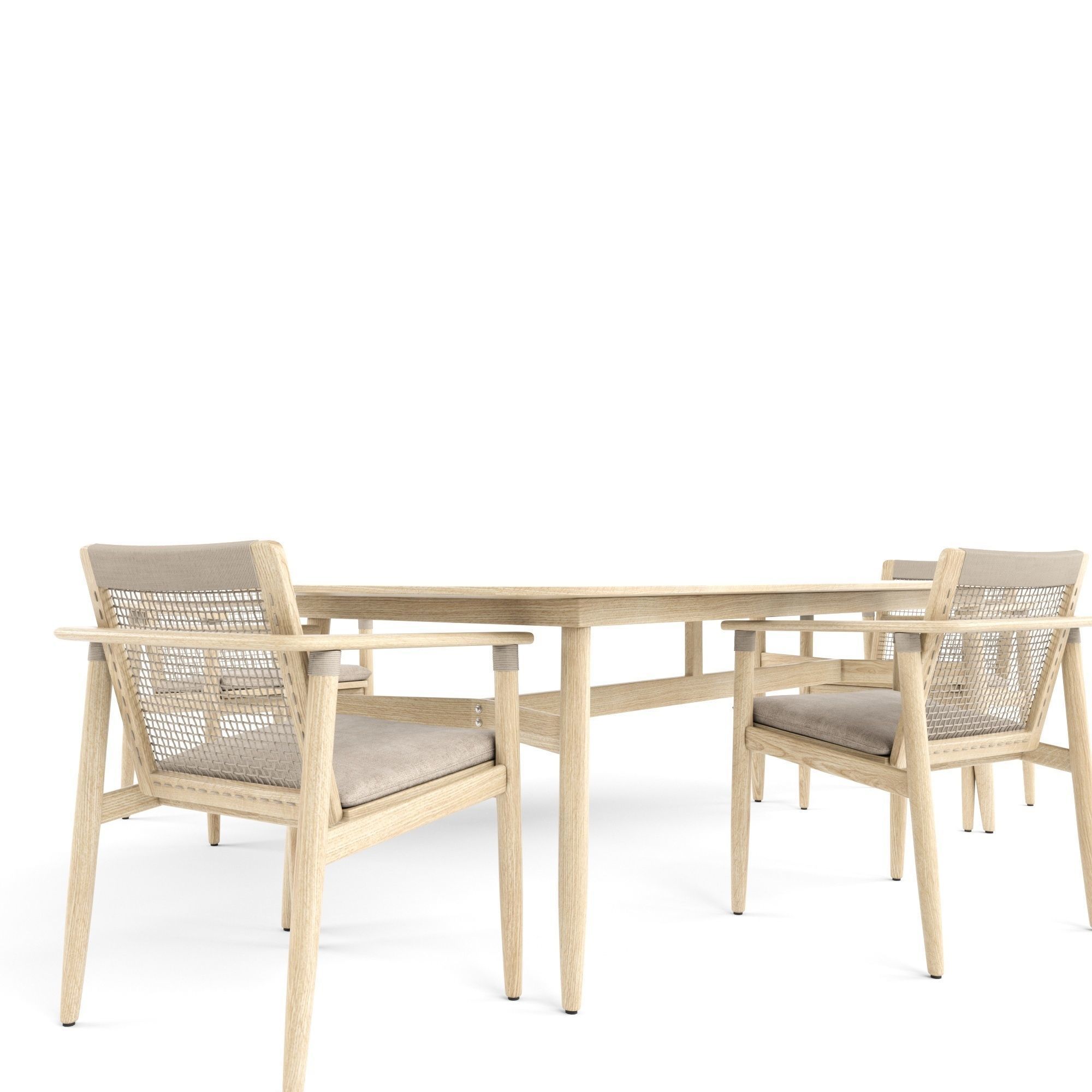 David dining table and chairs set 3D model_4