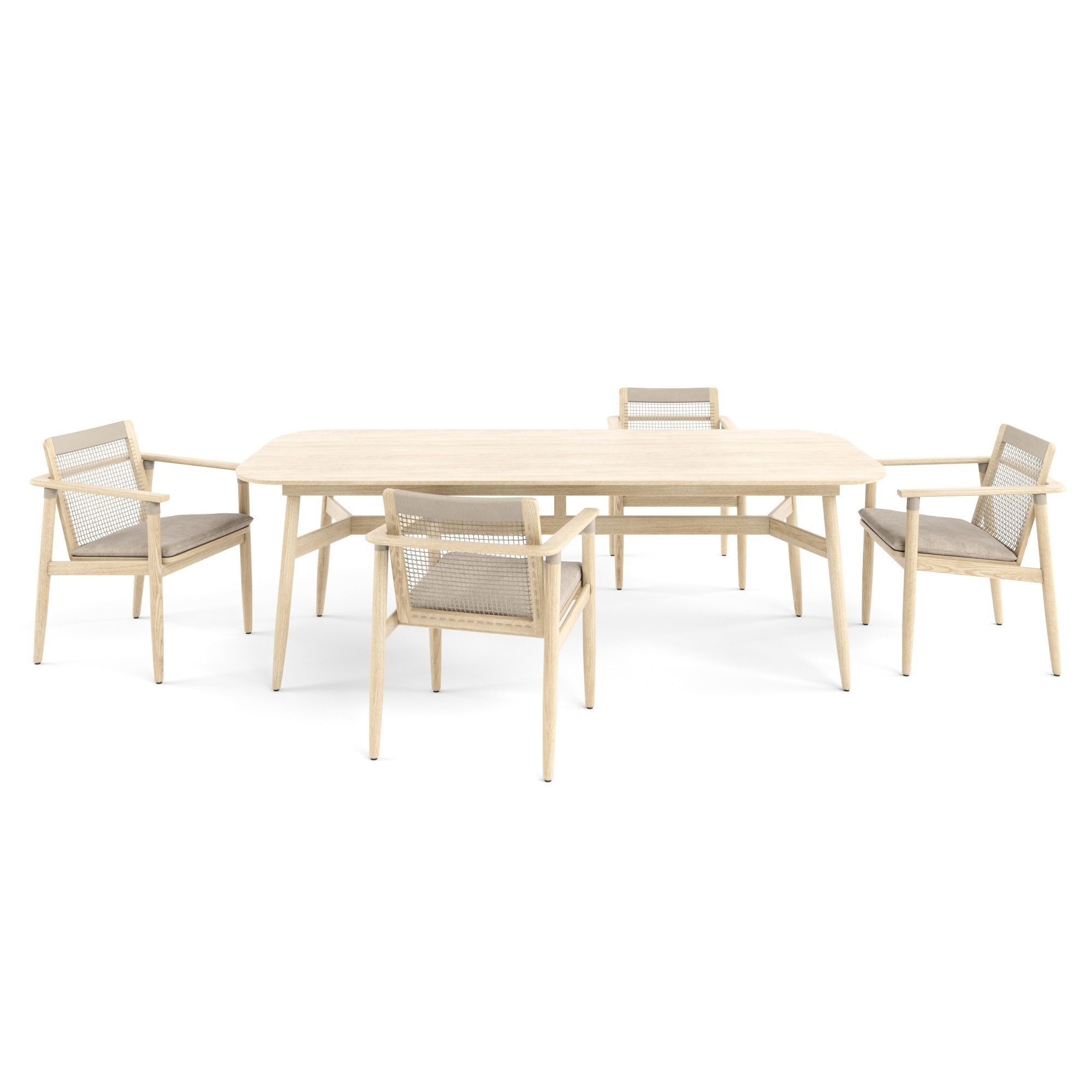 David dining table and chairs set 3D model_3