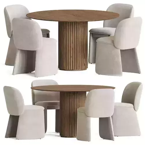Evie Chair Palais Table Dining Set 3D model