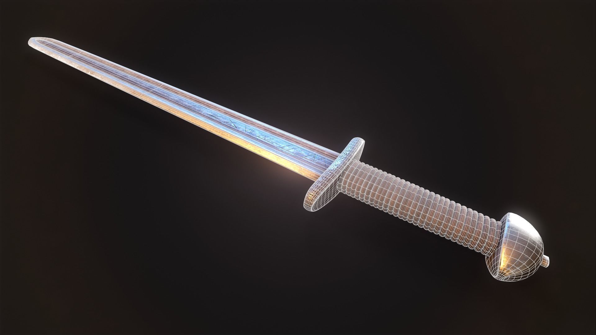 Viking Sword Low-poly 3D model_9
