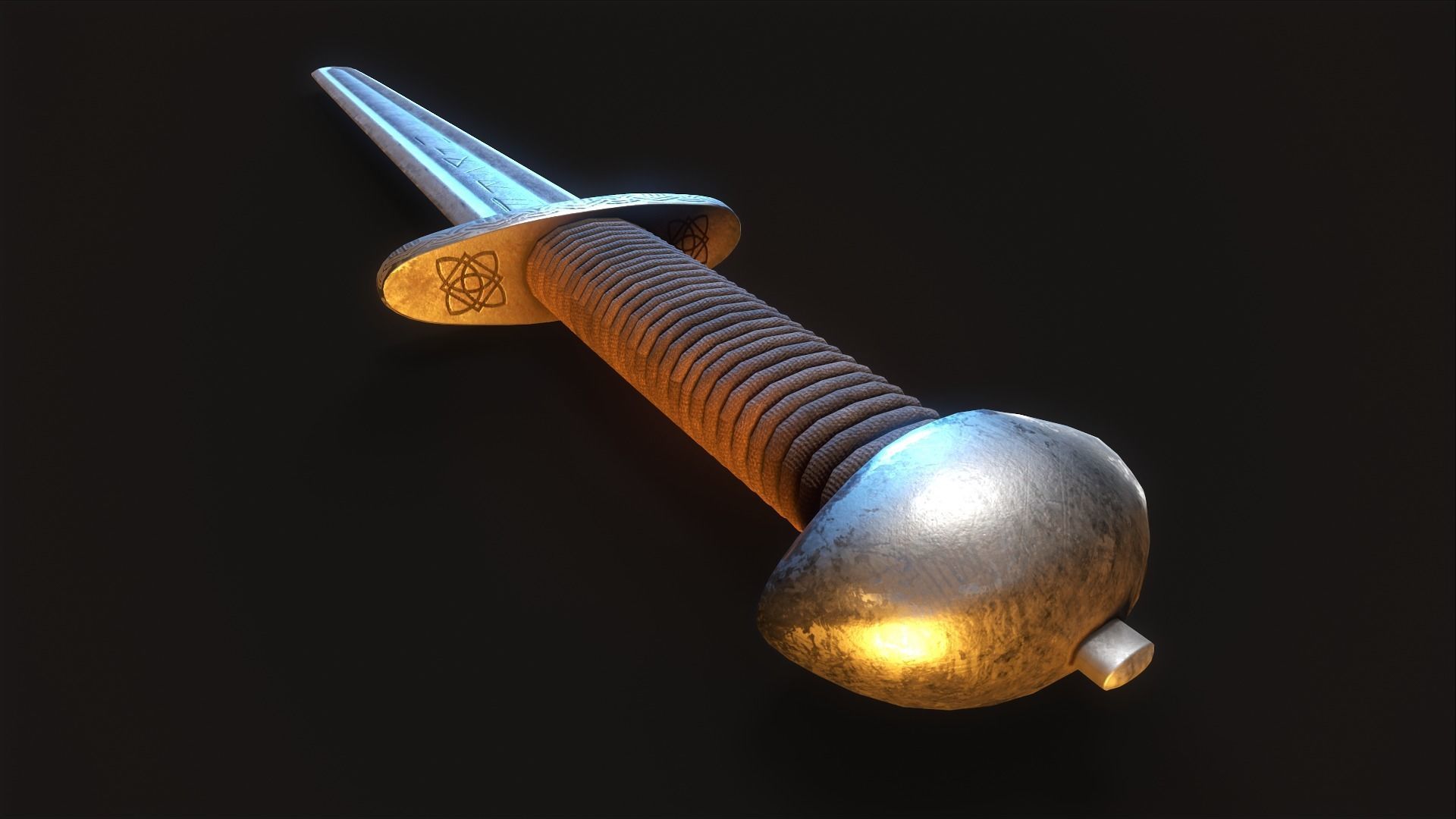 Viking Sword Low-poly 3D model_6