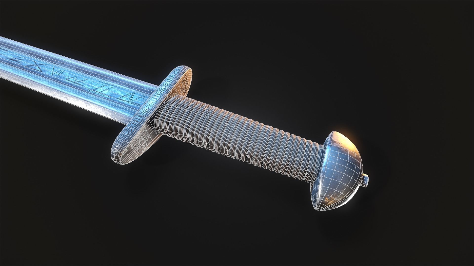 Viking Sword Low-poly 3D model_11