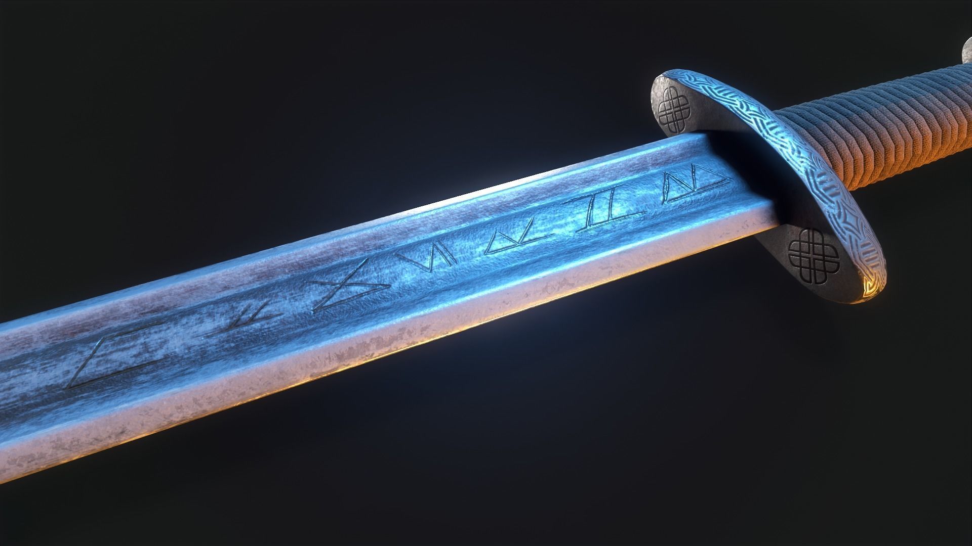 Viking Sword Low-poly 3D model_4